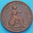 Монета Великобритания 1 фартинг 1853 год.