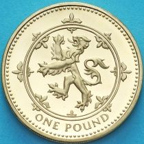 Великобритания 1 фунт 1999 год. Шотландский Лев. Proof