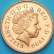 Монета Великобритания 1 пенни 1999 год. Бронза. Proof