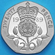 Великобритания 20 пенсов 1989 год. Proof
