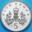 Монета Великобритания 5 пенсов 1989 год. Proof