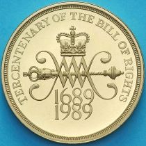 Великобритания 2 фунта 1989 год. Билль о правах. Корона Святого Эдуарда. Пруф