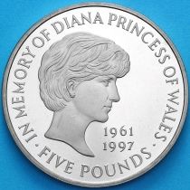 Великобритания 5 фунтов 1999 год. Принцесса Диана. Proof