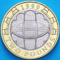 Великобритания 2 фунта 1999 год. Регби. Proof