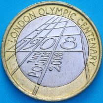 Великобритания 2 фунта 2008 год. 100 лет Олимпиаде в Лондоне