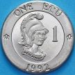 Монета Великобритания 1 экю 1992 год. Бюст Британии