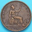 Монета Великобритании 1/2 пенни 1862 год. №1