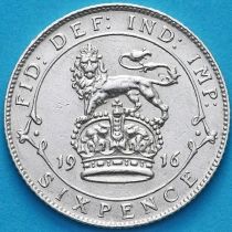 Великобритания 6 пенсов 1916 год. Серебро.