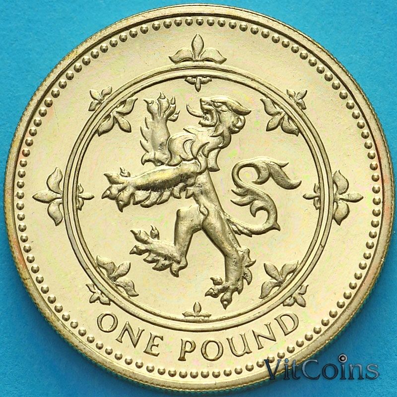 Монета Великобритания 1 фунт 1994 год. Шотландский Лев. BU