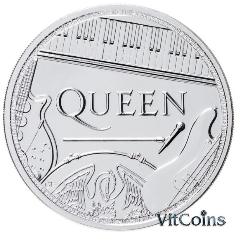 Монета Великобритания 5 фунтов 2020 год. QUEEN. Буклет