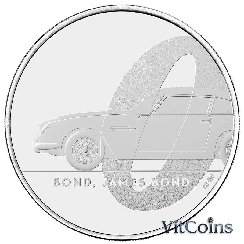Монета Великобритания 5 фунтов 2020 год. Джеймс Бонд,  Буклет №1