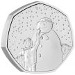 Монета Великобритании 50 пенсов 2021 год. Рождество, снеговик. Блистер