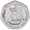 Монета Великобритания 50 пенсов 2020 год. Мегалозавр. Блистер