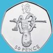 Монета Великобритании 50 пенсов 2011 год. Олимпиада. Легкая атлетика. Блистер