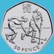 Монета Великобритании 50 пенсов 2011 год. Олимпиада. Хоккей на траве. Блистер