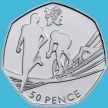 Монета Великобритании 50 пенсов 2011 год. Олимпиада. Триатлон