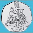 Монета Великобритании 50 пенсов 2011 год. Паралимпийские игры.Бочче. Блистер