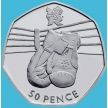Монета Великобритании 50 пенсов 2011 год. Олимпиада. Бокс. Блистер