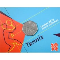 Великобритания 50 пенсов 2011 год. Олимпиада. Теннис. Блистер
