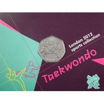Великобритания 50 пенсов 2011 год. Олимпиада. Тхэквондо. Блистер
