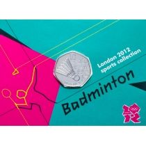 Великобритания 50 пенсов 2011 год. Олимпиада. Бадминтон. Блистер