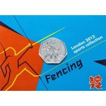 Великобритания 50 пенсов 2011 год. Олимпиада. Фехтование. Блистер