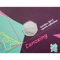 Великобритания 50 пенсов 2011 год. Олимпиада. Гребля на байдарках и каноэ. Блистер