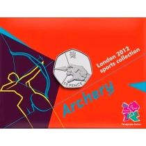 Великобритания 50 пенсов 2011 год. Олимпиада. Стрельба из лука. Блистер