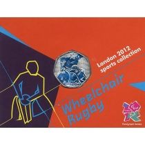Великобритания 50 пенсов 2011 год. Паралимпийские игры. Регби. Блистер