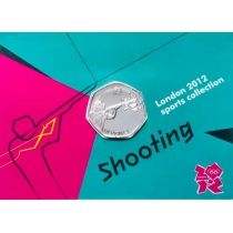 Великобритания 50 пенсов 2011 год. Олимпиада. Стрельба. Блистер