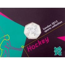 Великобритания 50 пенсов 2011 год. Олимпиада. Хоккей на траве. Блистер