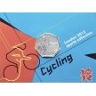 Монета Великобритании 50 пенсов 2011 год. Олимпиада. Велоспорт. Блистер