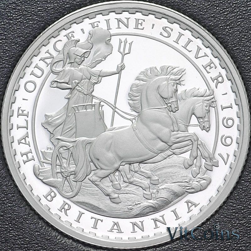 Монета Великобритания 1 фунт 1997 год. Британия. Proof