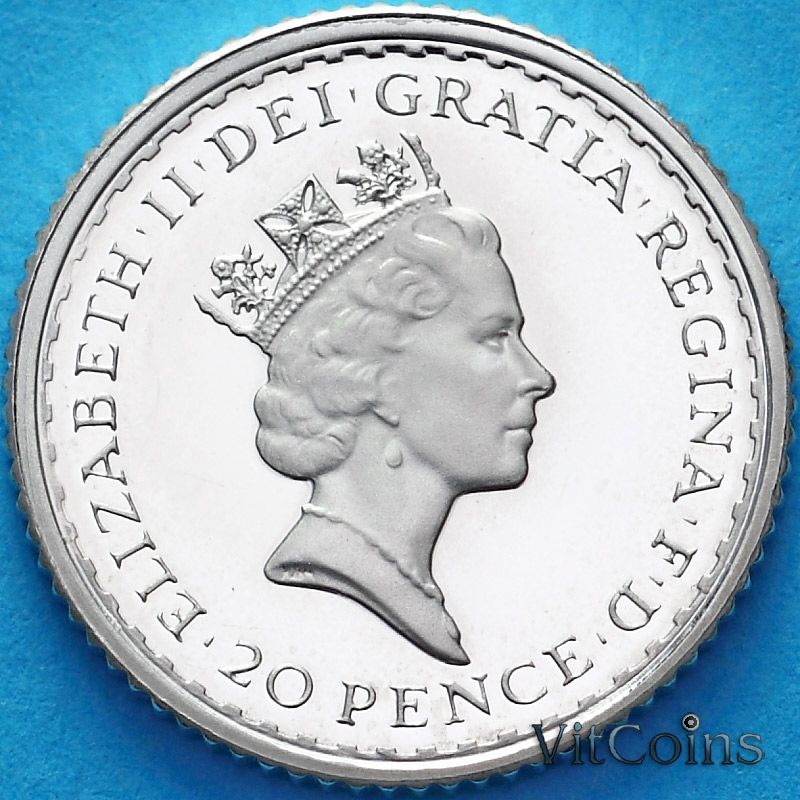 Монета Великобритания 20 пенсов 1997 год. Британия. Proof Монета Великобритания 20 пенсов 1997 год. Британия. Proof
