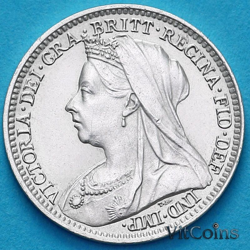 Монета Великобритания 3 пенса 1896 год. Maundy