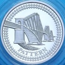 Великобритания 1 фунт 2003 год. Мост Форт-Бридж. Пруф. Паттерн