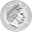 Монета Великобритания 20 фунтов 2015 год. Уинстон Черчилль. Серебро. Блистер