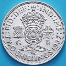 Великобритания 2 шиллинга 1937 год. Серебро.
