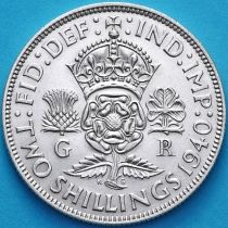 Великобритания 2 шиллинга 1940 год. Серебро.