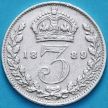 Монета Великобритания 3 пенса 1889 год. Серебро