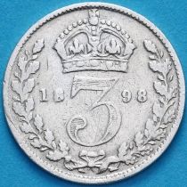 Великобритания 3 пенса 1898 год. Серебро. №2