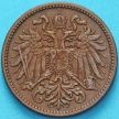 Монета Австрия 2 геллера 1909 год.