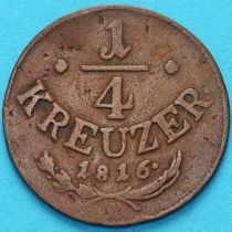 Австрия 1/4 крейцера 1816 год. А.