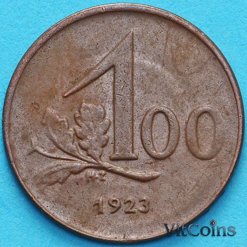 Монета Австрия 100 крон 1923 год.