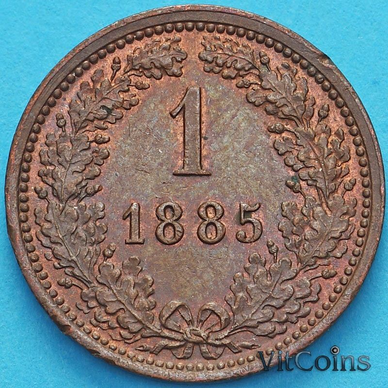 Монета Австрия 1 крейцер 1885 год. UNC