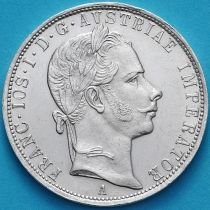 Австрия 1 флорин 1858 год. Серебро.