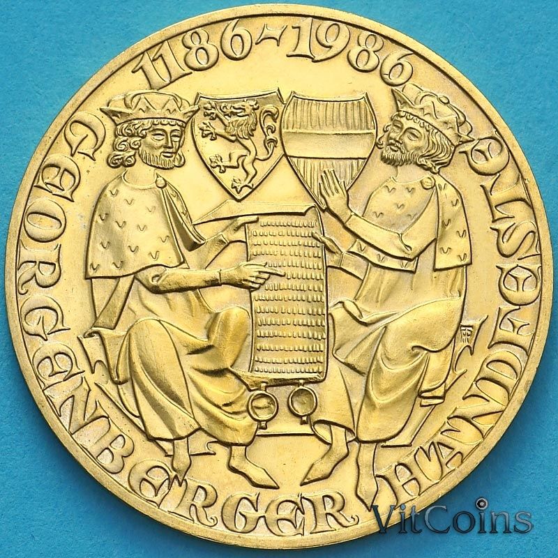 Монета Австрия 20 шиллингов 1986 год. Санкт-Георгенбергский договор. Proof