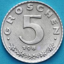 Австрия 5 грошей 1982 год. UNC