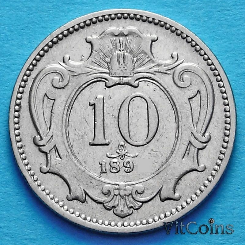 Монета Австрии 10 геллеров 1894 год.