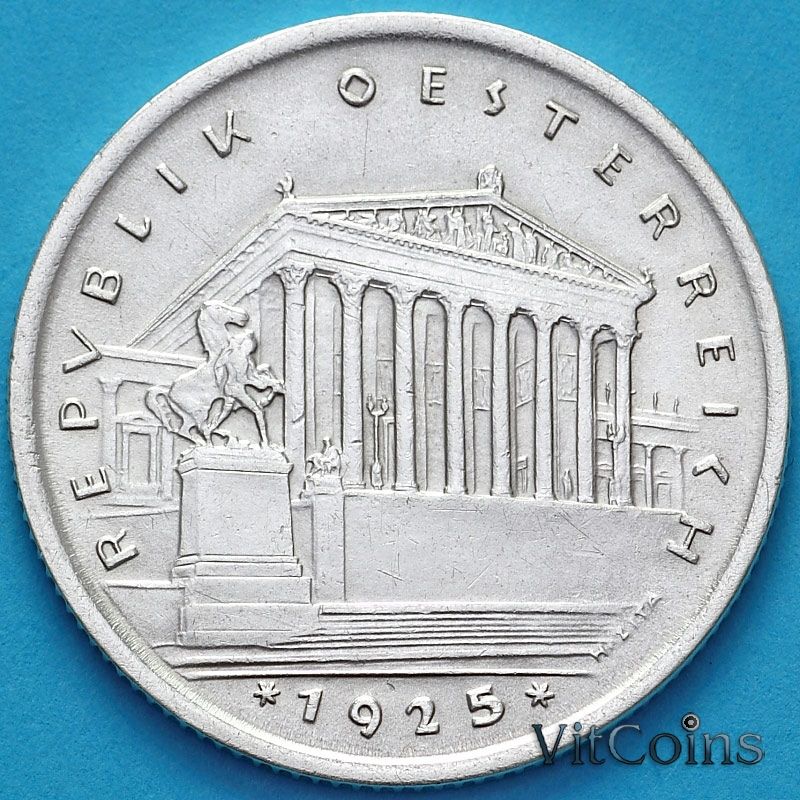 Монета Австрия 1 шиллинг 1925 год. №1